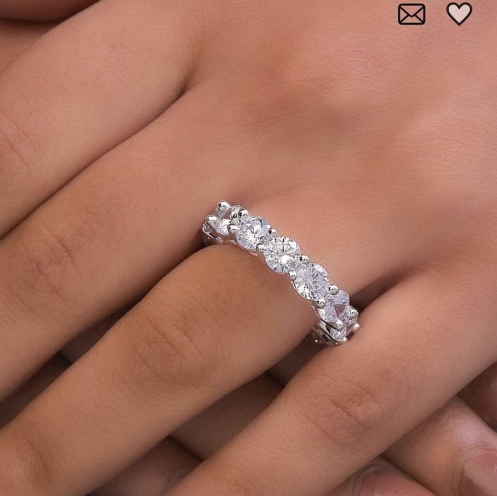 ๐๏ธ Size 11 SIMULATED DIAMOND ETERNITY BAND IN SILVERTONE